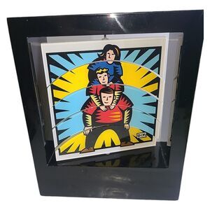 Burton Morris BCM Artwork For Leeds Spinning Dissected Art In Frame 7.5"Tall x6"